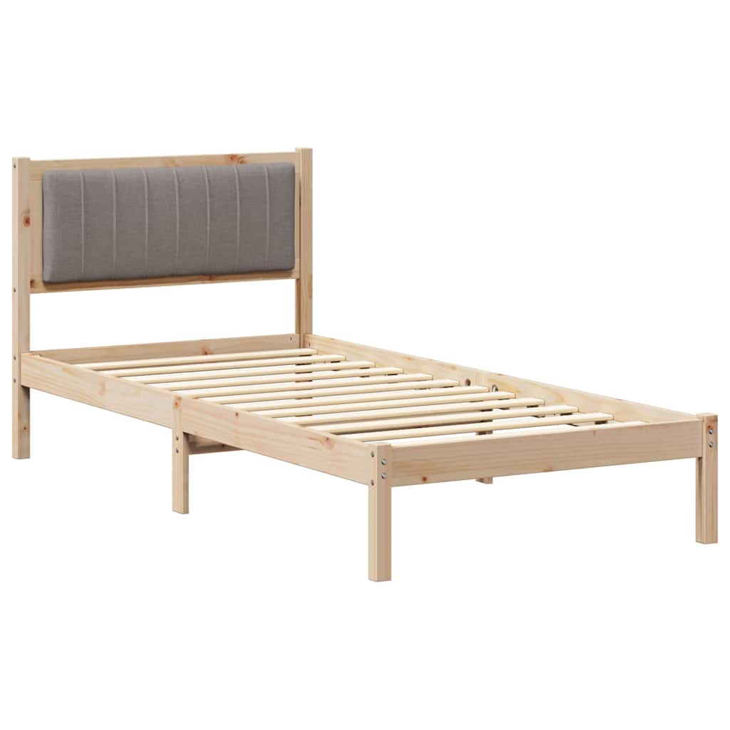 Sengeramme med Polstret Hodegjerde Gråbrun 90 x 190 cm