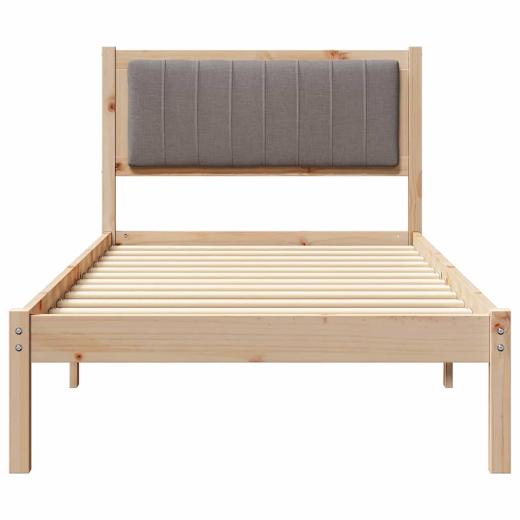 Sengeramme med Polstret Hodegjerde Gråbrun 90 x 190 cm