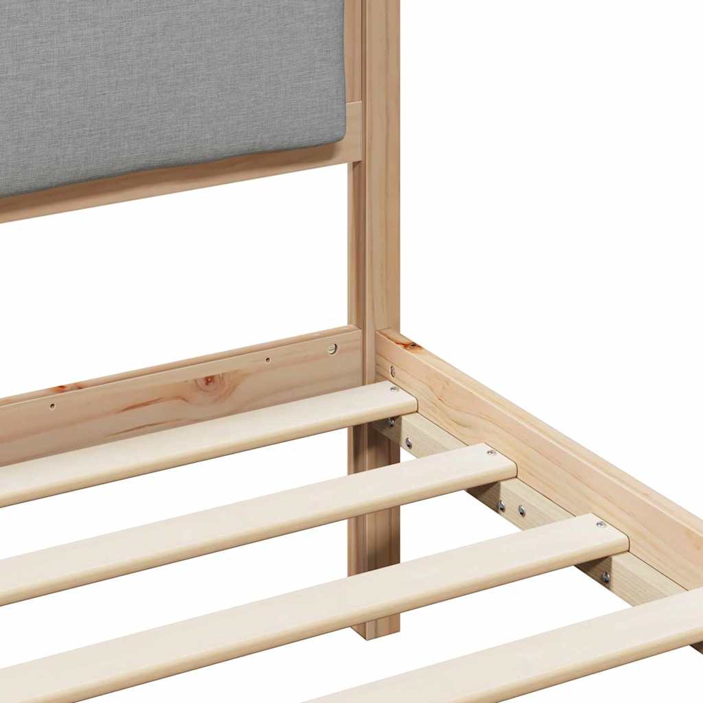 Sengestamme med hodegjerde Lysegrå 80 x 200 cm stoff