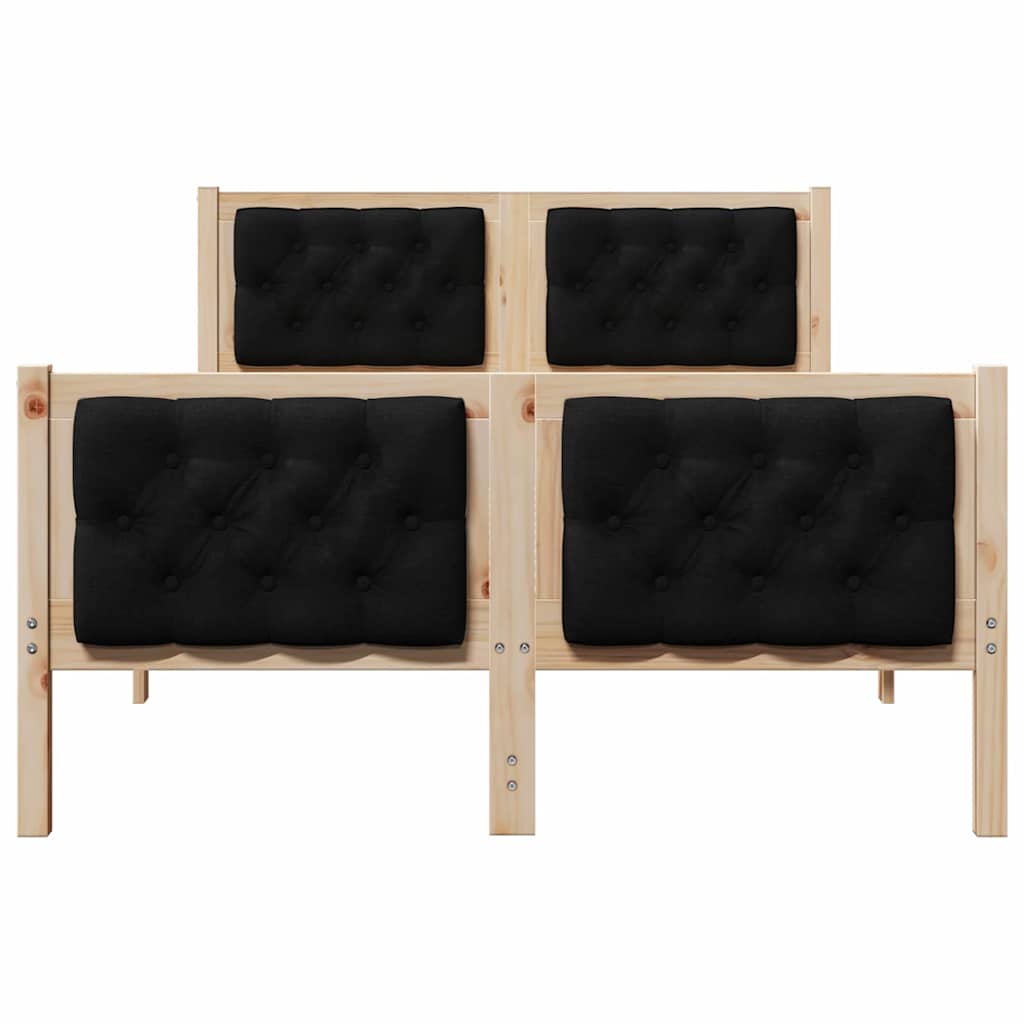 Sengestamme med hodegjerde Svart 120 x 200 cm Massiv furu