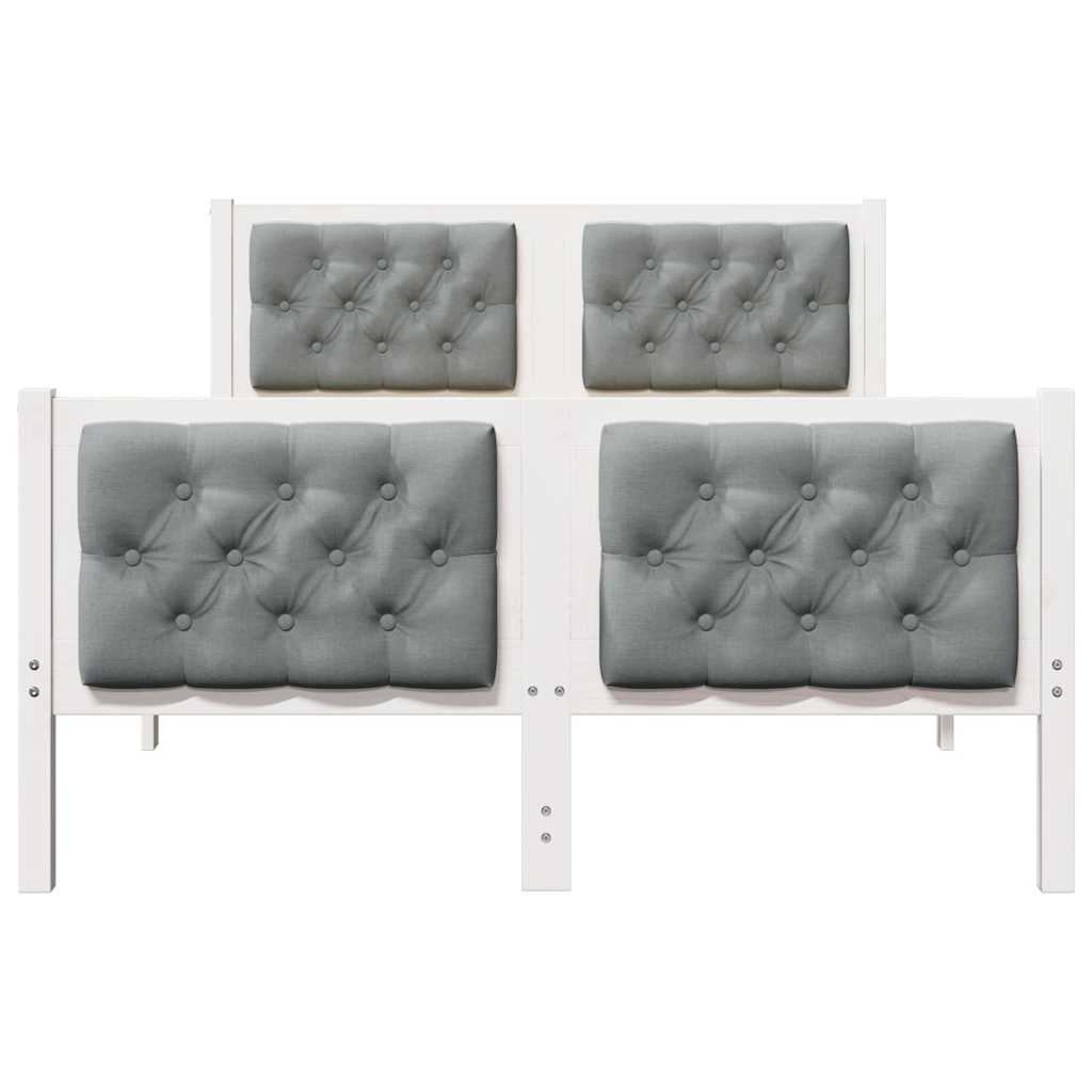 Sengestamme med hodegjerde Lysegrå 120 x 200 cm Massiv furu