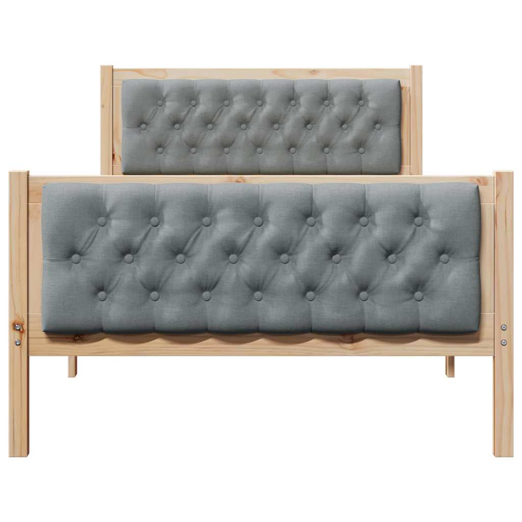 Sengestamme med hodegjerde Lysegrå 100 x 200 cm Massiv furu