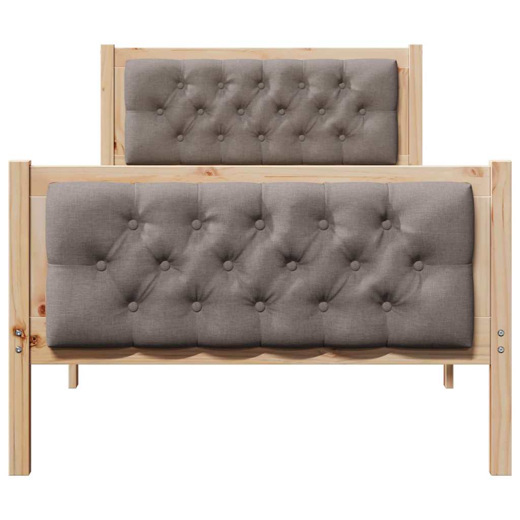 Sengestamme med hodegjerde Gråbrun 90 x 200 cm Massiv furu