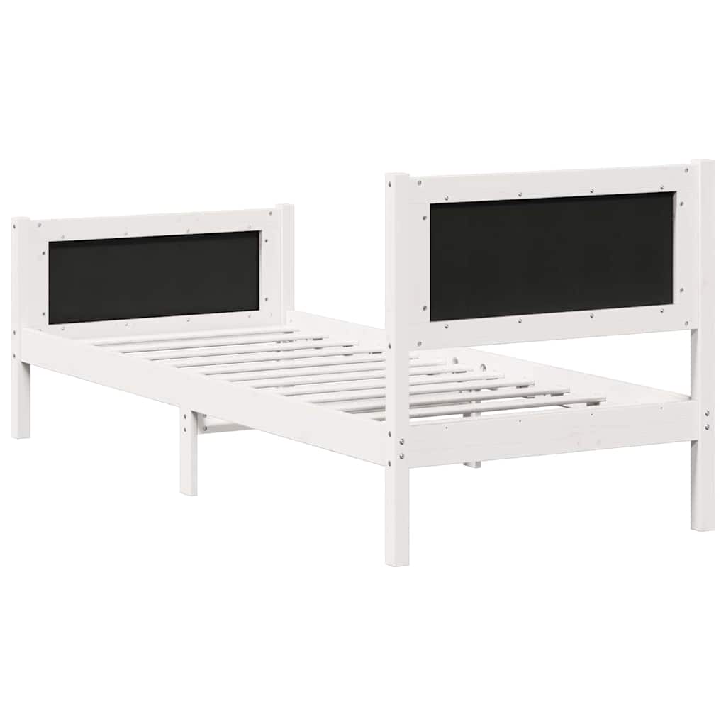 Sengestamme med hodegjerde Lysegrå 80 x 200 cm Massiv furu