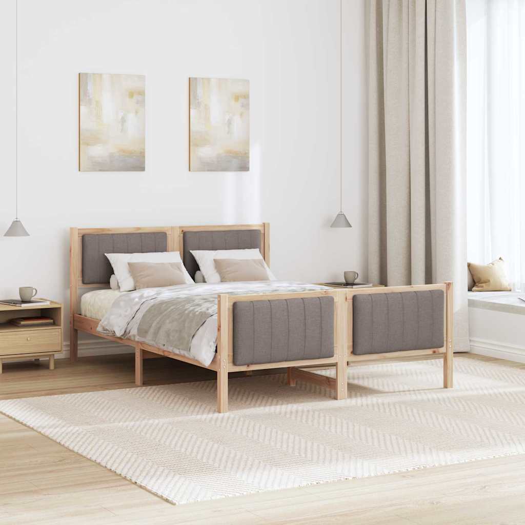 Sengestamme Brun og taupe 135 x 190 cm Heltre furu
