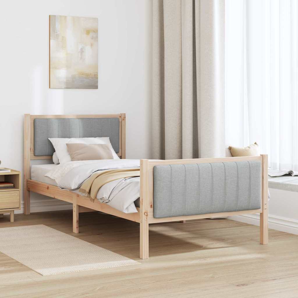 Sengestamme Brun og lys grå 90 x 200 cm Heltre furu