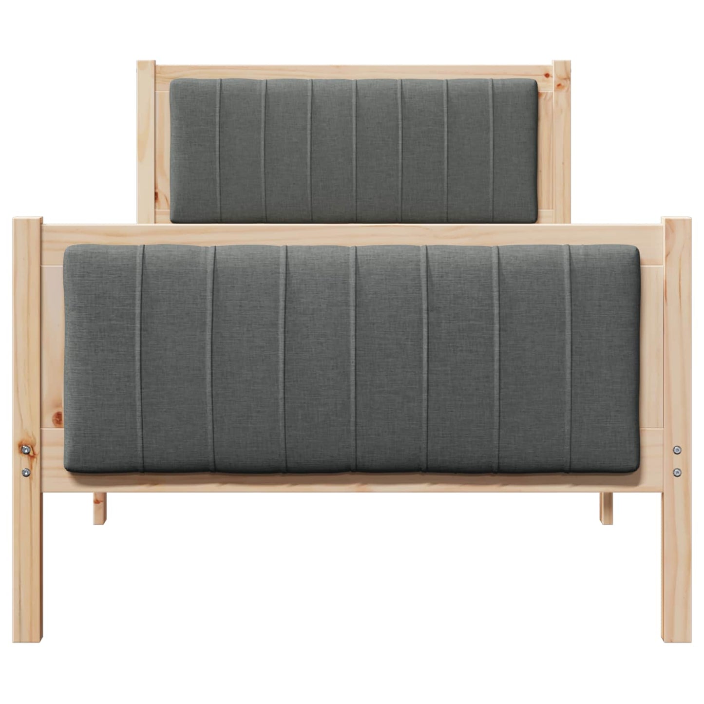Sengestamme brun og mørkegrå 90 x 200 cm Heltre furu