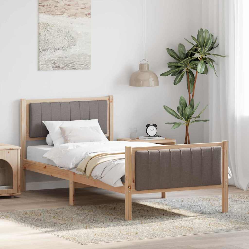 Sengestamme Brun og taupe 90 x 200 cm Heltre furu