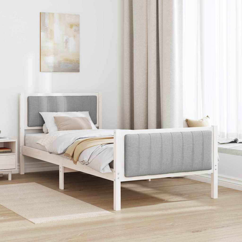 Sengestamme Hvit og lysegrå 90 x 200 cm Heltre furu