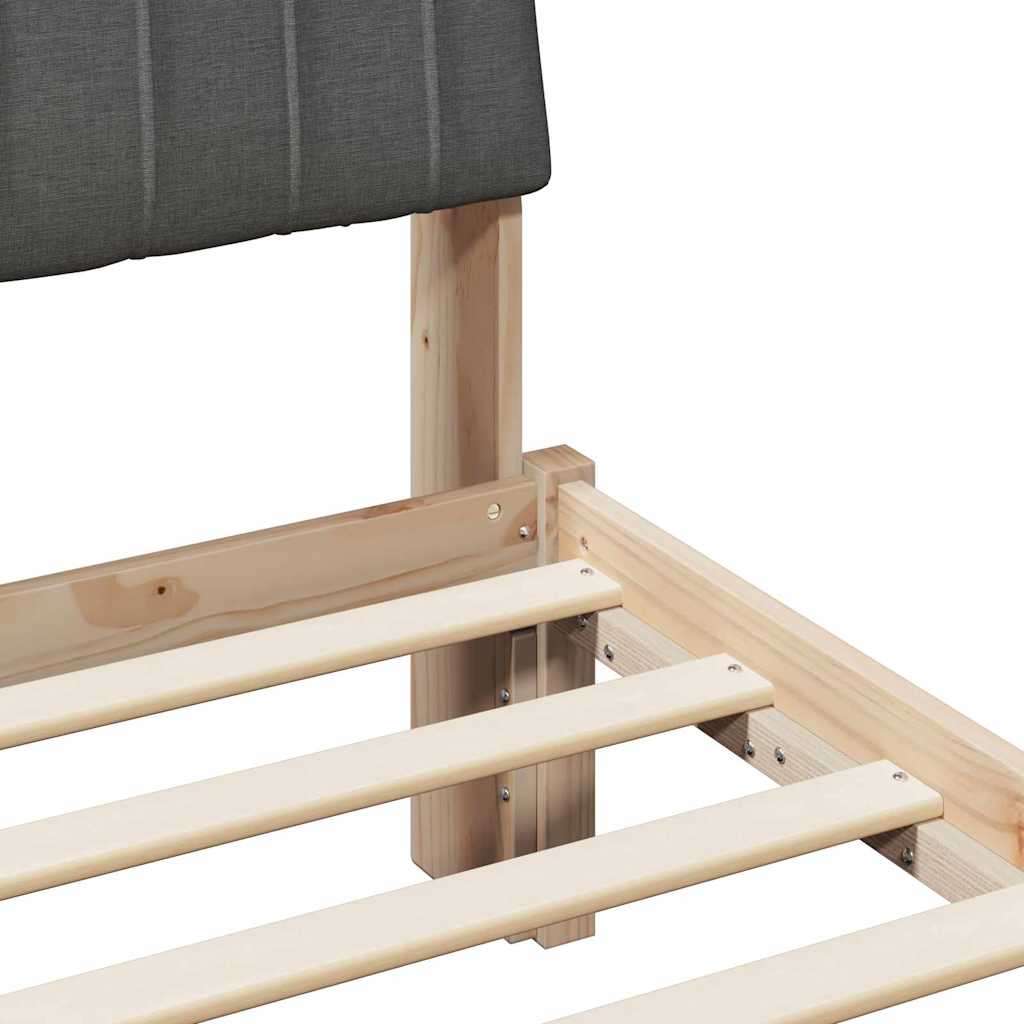 Sengestamme med hodegjerde Brun 75 x 190 cm Massiv furu