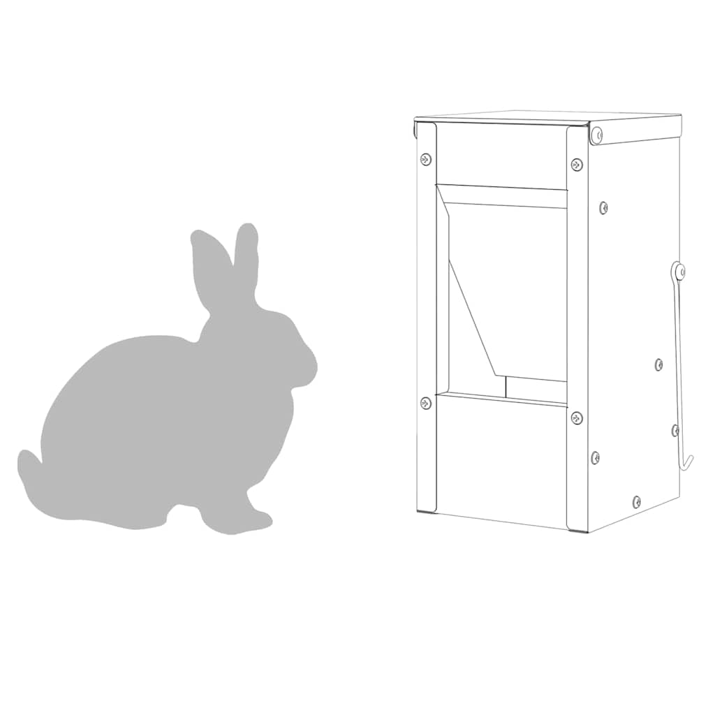 Kaninfôrer Svart 12,5 x 12,5 x 25 cm Kaldvalsget Stål