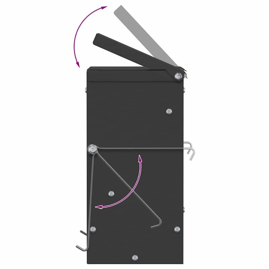 Kaninfôrer Svart 20 x 12,5 x 25 cm Kaldvalsget Stål