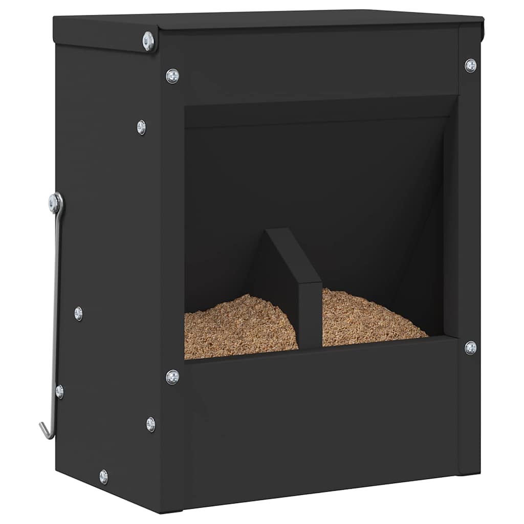 Kaninfôrer Svart 20 x 12,5 x 25 cm Kaldvalsget Stål