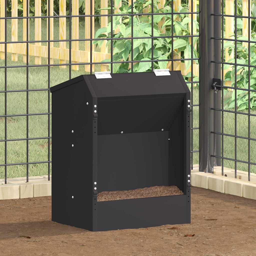 Kaninfôrer Svart 64.5 x 25.5 x 45.5 cm Kaldvalsget Stål