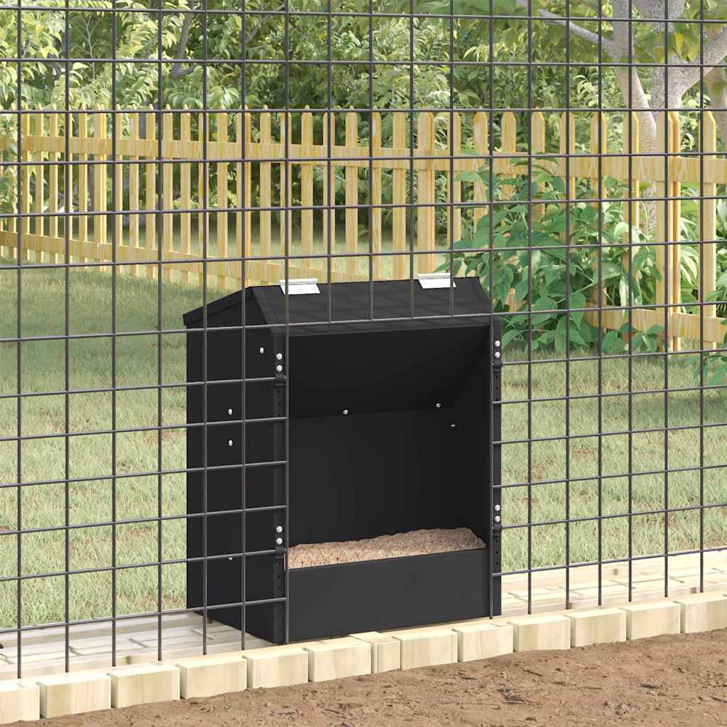 Kaninfôrer Svart 64.5 x 25.5 x 45.5 cm Kaldvalsget Stål
