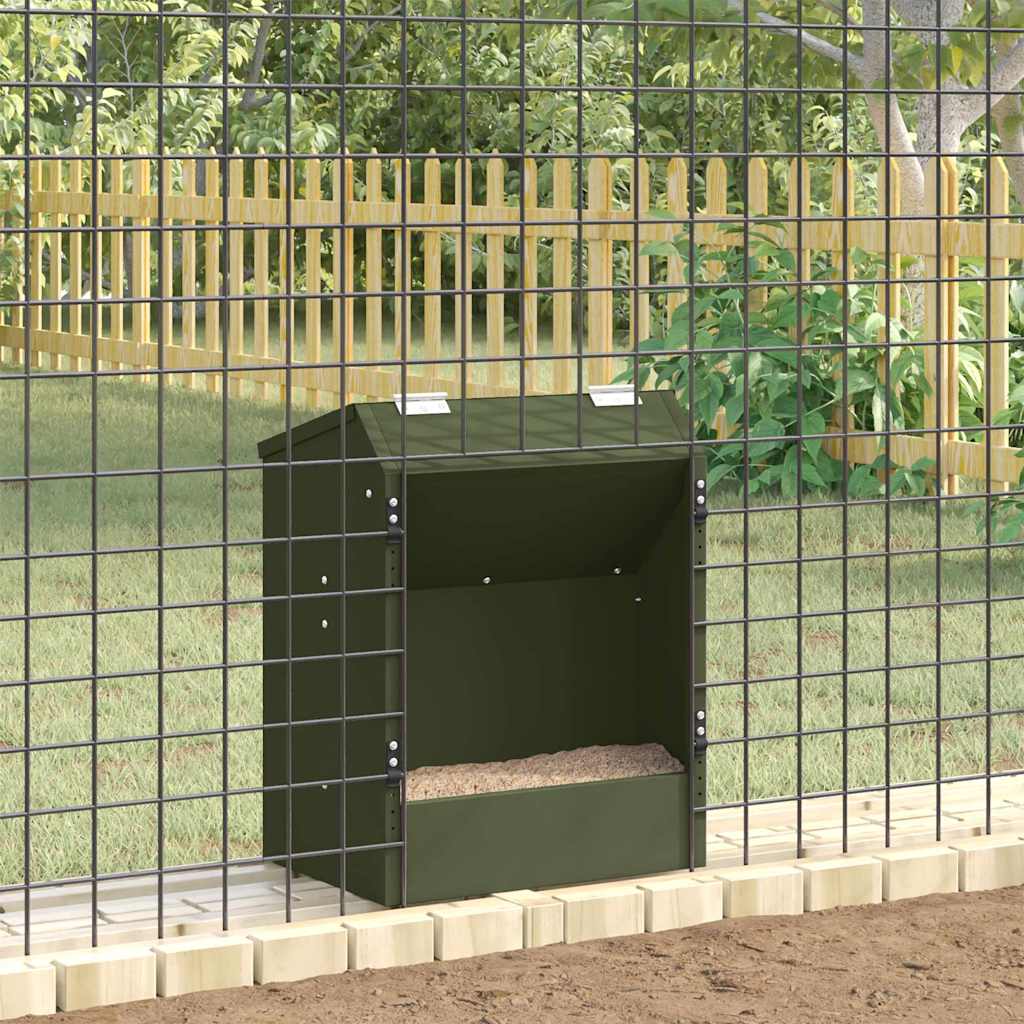 Kaninfôrer Olivengrønn 64.5 x 25.5 x 45.5 cm Kaldvalsget Stål