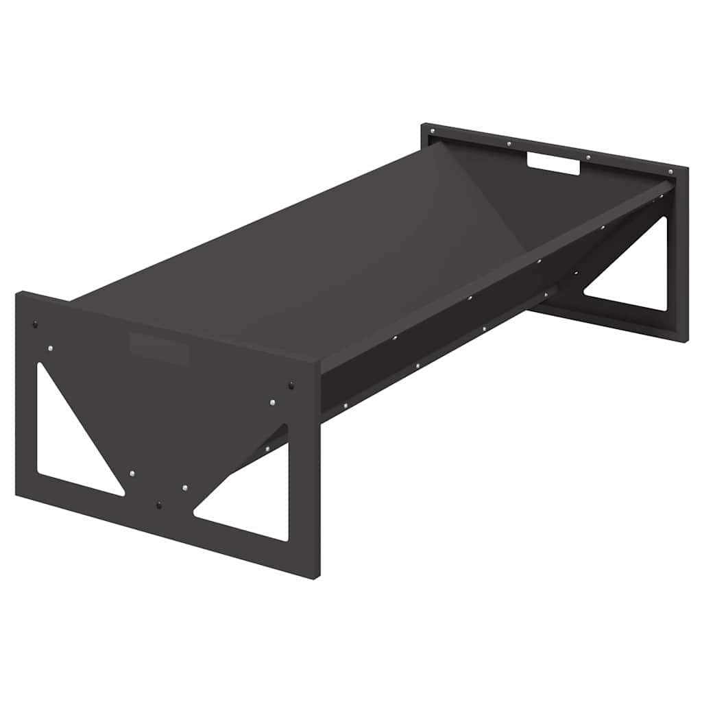Fôringsgrøft for husdyr Svart 108 x 50 x 28 cm Kaldvalsget Stål