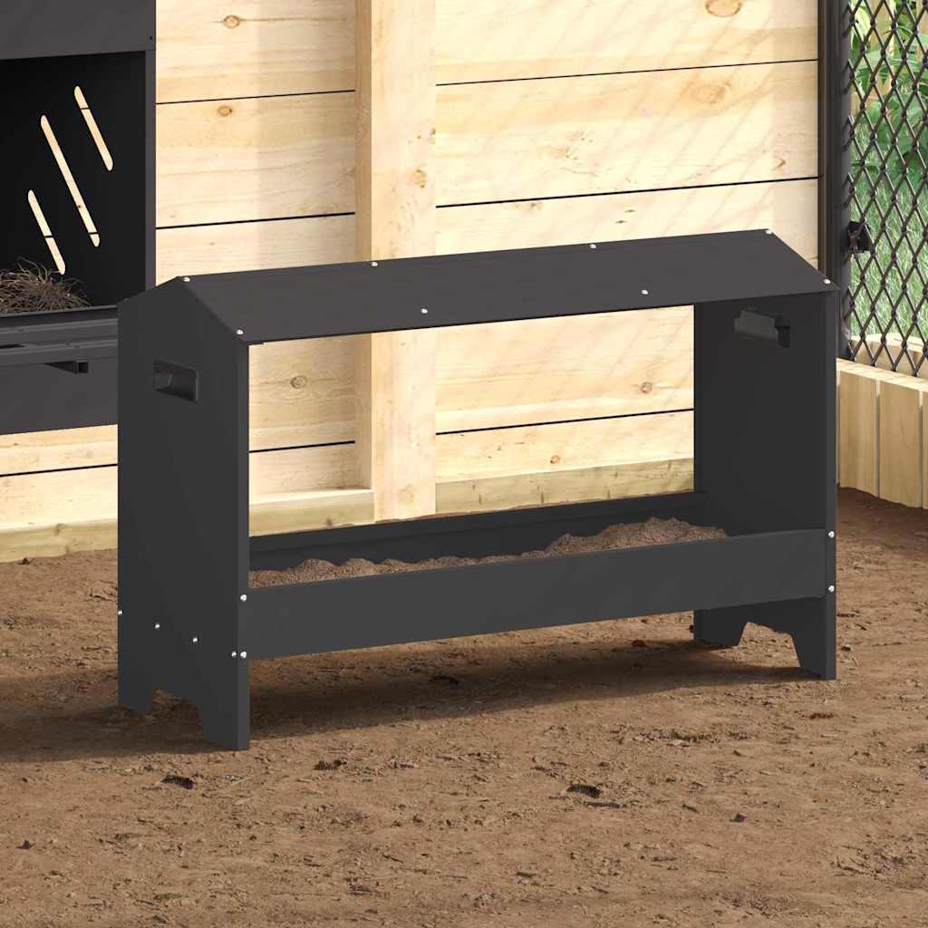Kylling Fôringsrenne Svart 81 x 32 x 53,5 cm Kaldvalsget Stål