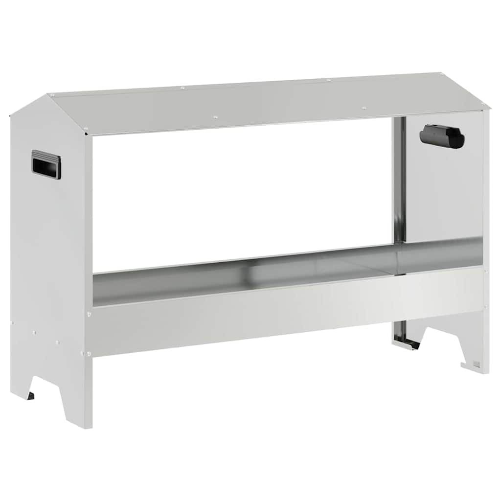 Kylling Fôringsrenne sølv 81 x 32 x 53,5 cm Galvanisert Stål
