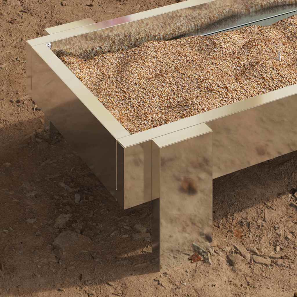 Kylling Fôringsrenne sølv 80 x 28 x 13.5 cm Galvanisert Stål