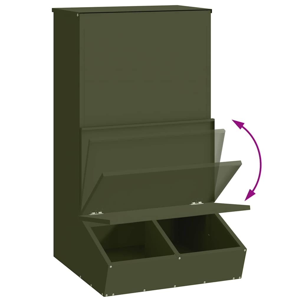Fôringsautomat for Svin Olivengrønn 55 x 51 x 91,5 cm