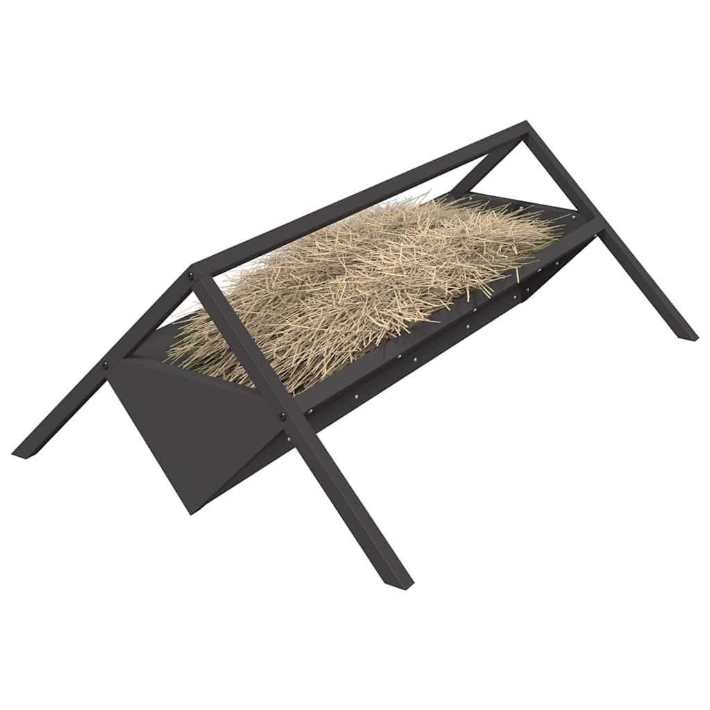Fôringsgrøft for husdyr Svart 111 x 76 x 38 cm Kaldvalsget Stål