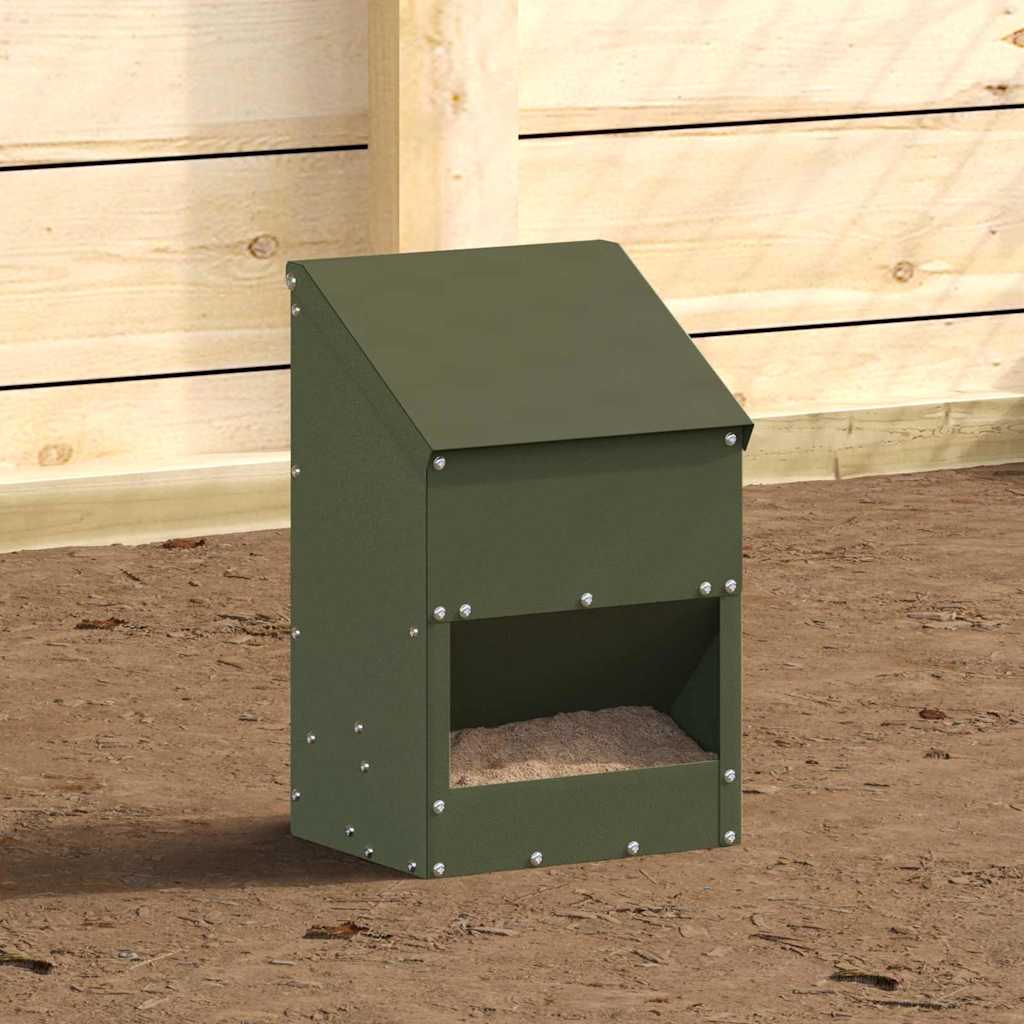 Hønsefutteral Olivengrønn 21 x 16 x 33 cm Kaldvalsget Stål