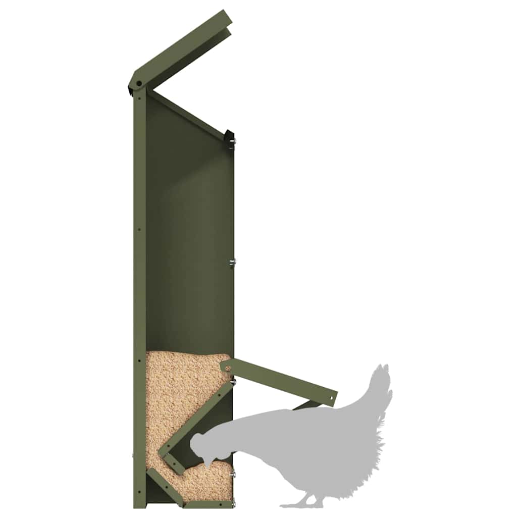 Hønsefutteral Olivengrønn 13 x 12 x 51 cm Kaldvalsget Stål