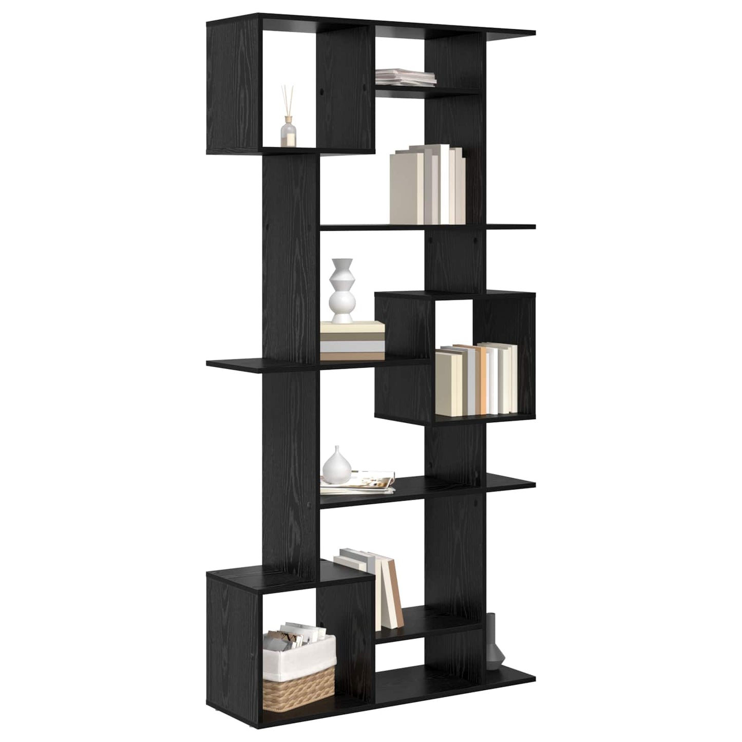 Bokskap Svart Eik 92 x 29 x 188 cm Konstruert tre