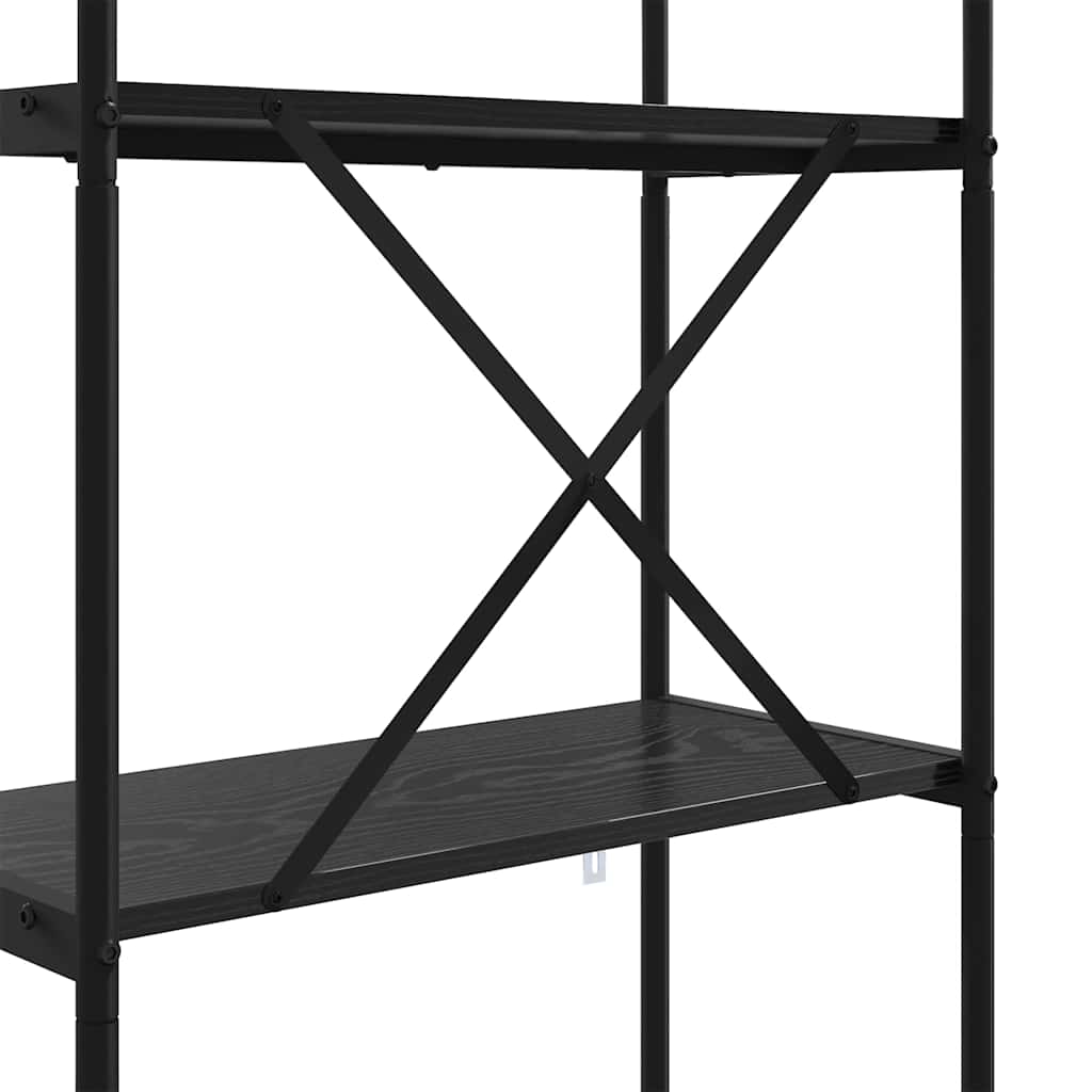 Bokhylle Svart Eik 80 x 30 x 183 cm Konstruert tre