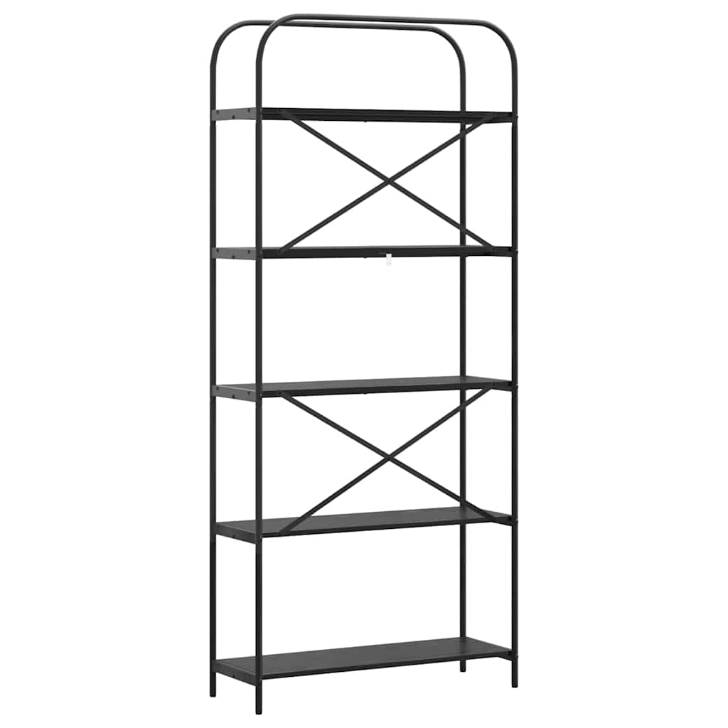 Bokhylle Svart Eik 80 x 30 x 183 cm Konstruert tre