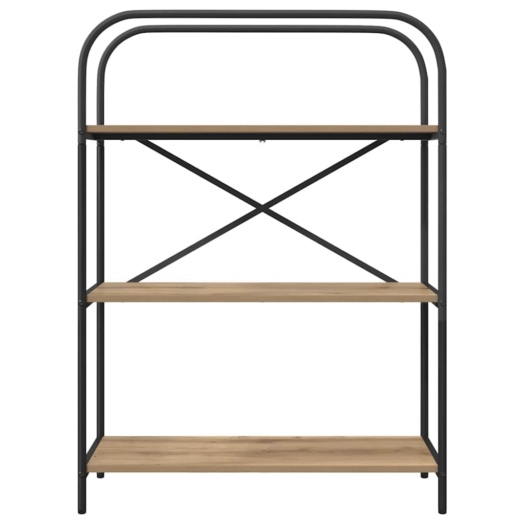 Bokhylle 3 nivåer 80 x 30 x 109 cm Konstruert tre Artisan Eik