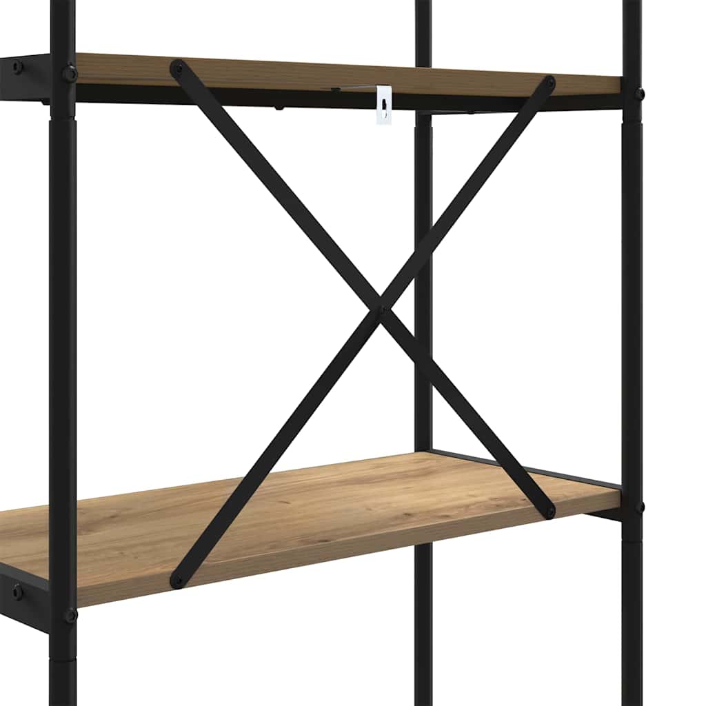 Bokhylle 5 nivåer 60 x 30 x 183 cm Konstruert tre Artisan Eik