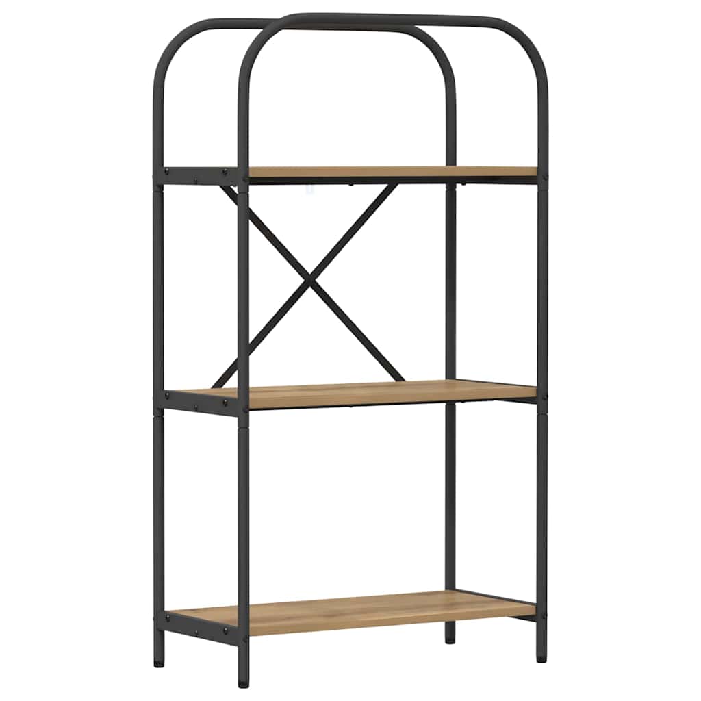Bokhylle 3 nivåer 60 x 30 x 109 cm Konstruert tre Artisan Eik