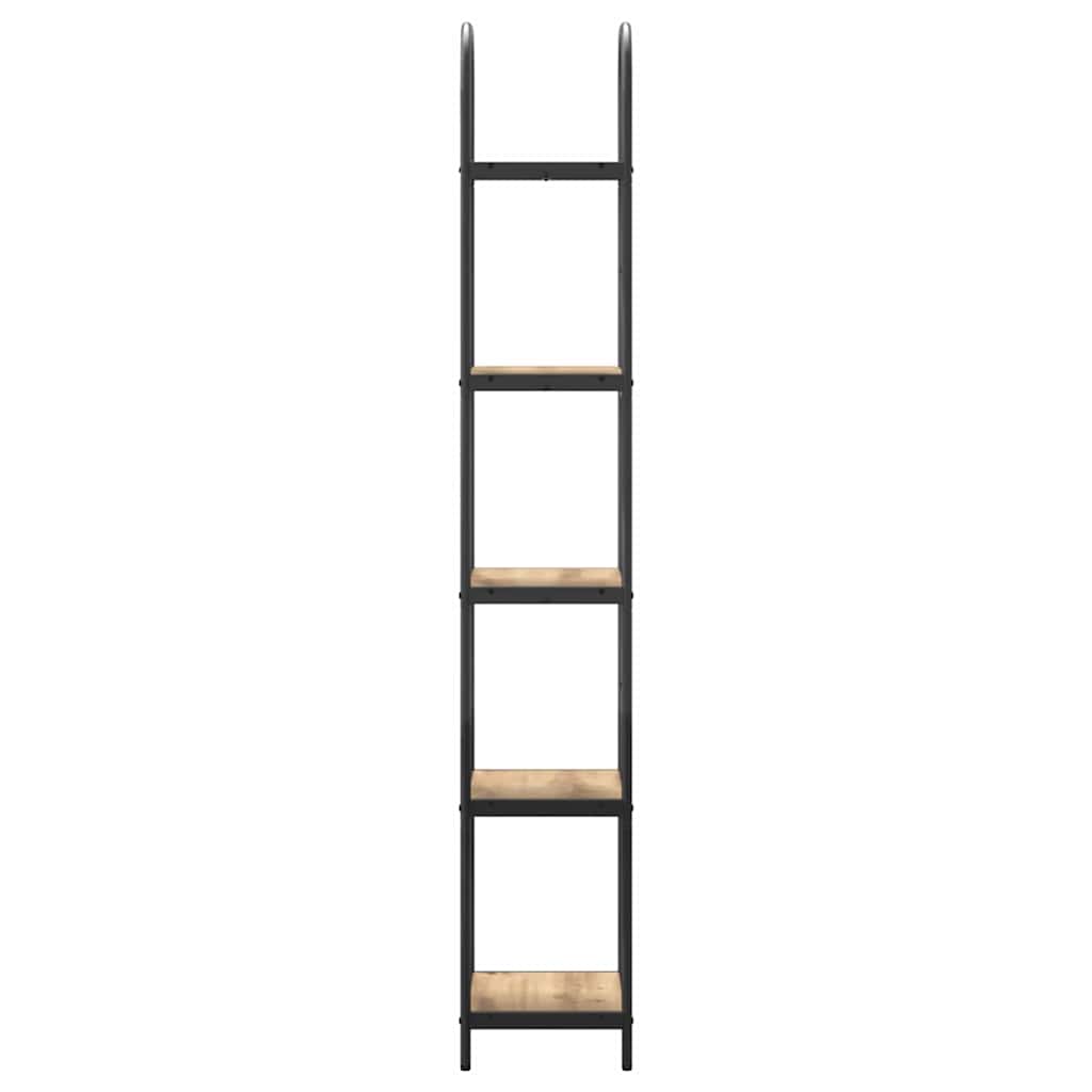 Bokhylle 5 nivåer 40 x 30 x 183 cm Konstruert tre Artisan Eik