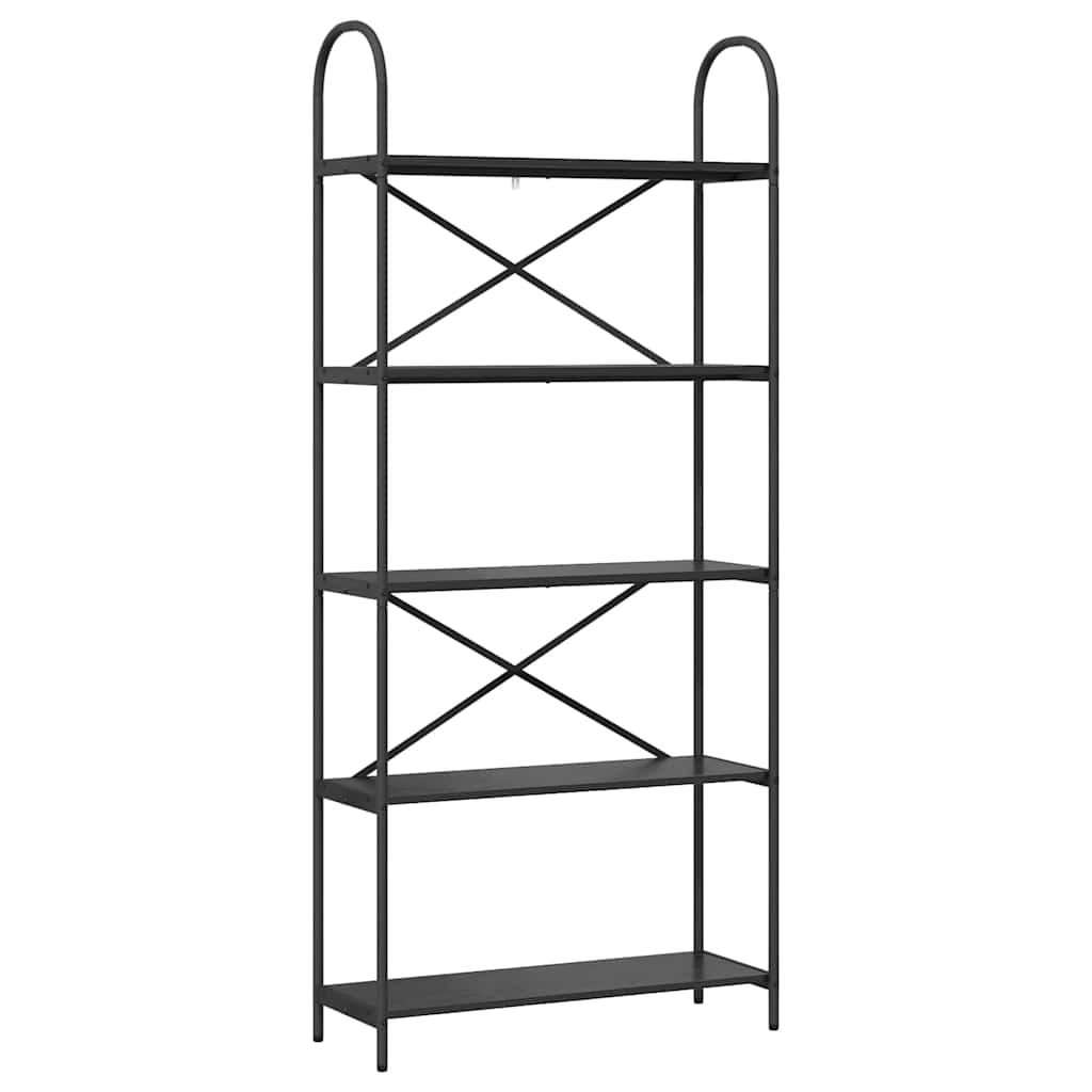 Bokhylle Svart Eik 80 x 30 x 183 cm Konstruert tre