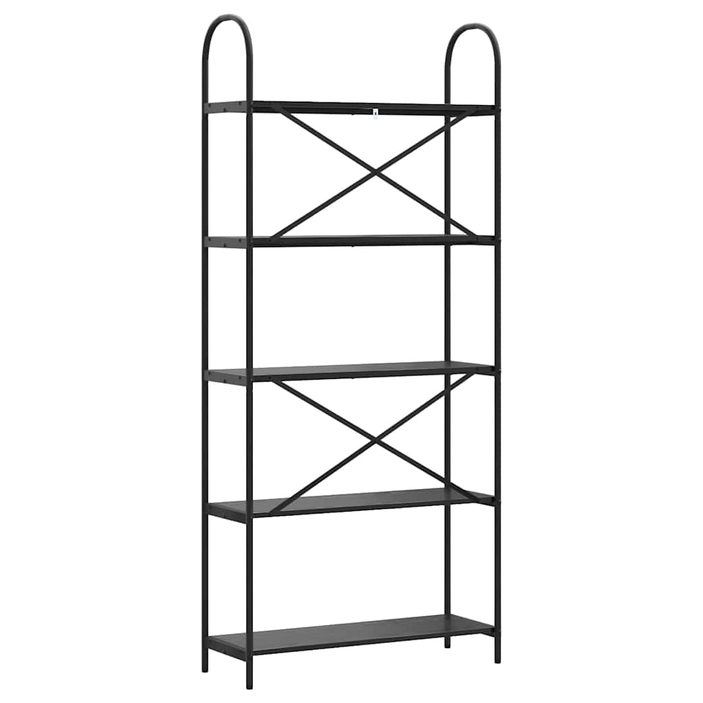 Bokhylle Svart Eik 80 x 30 x 183 cm Konstruert tre