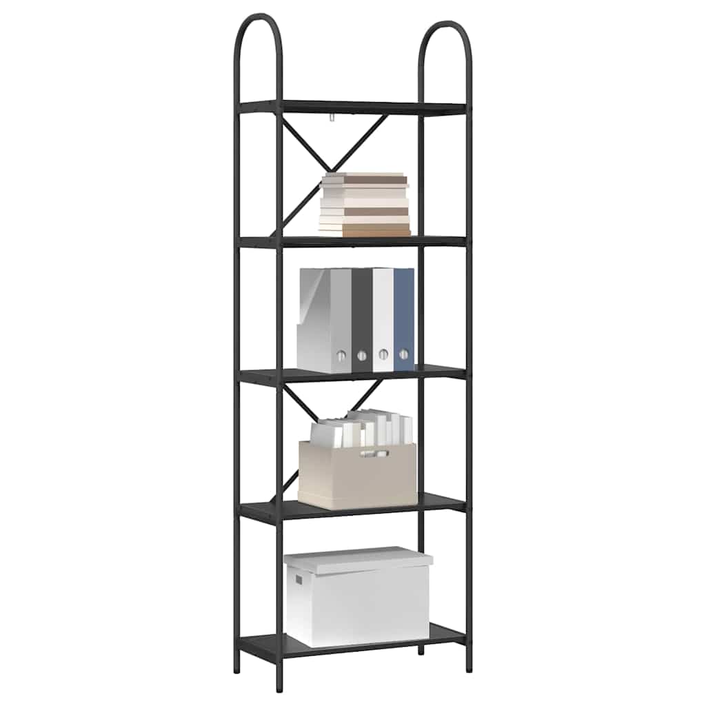 Bokhylle Svart Eik 60 x 30 x 183 cm Konstruert tre