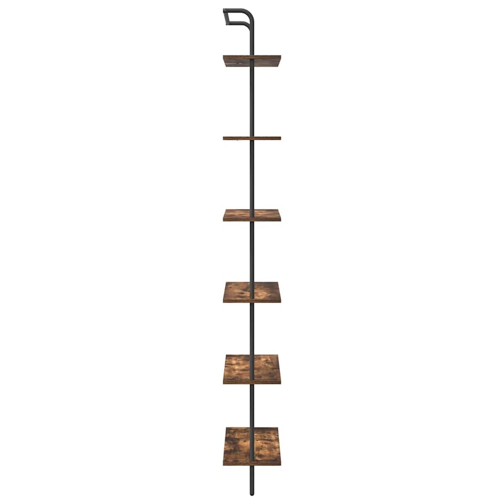 Bokhylle Røkt eik 60 x 24 x 203 cm Konstruert tre