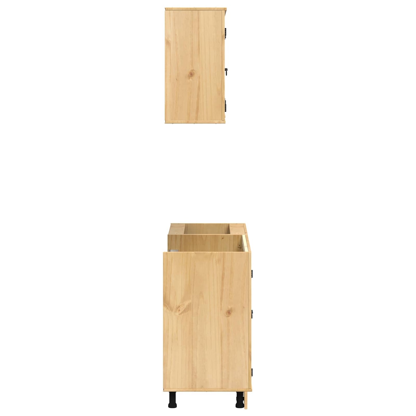 Kabinett med hylle med dør SKI 4 pcs HonningBrun Massiv furu