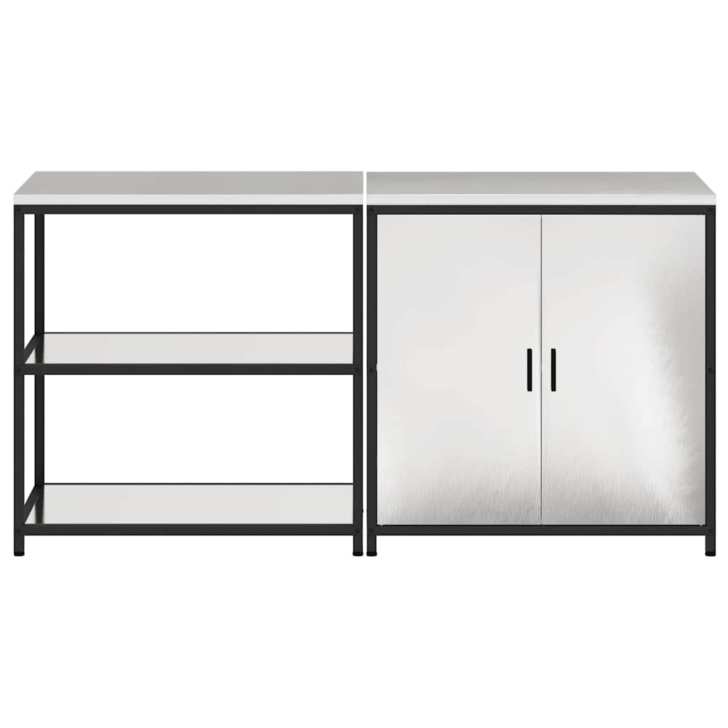 Kjøkkenoppbevaringssett HATTEM 2 pcs Sølv Rustfritt stål