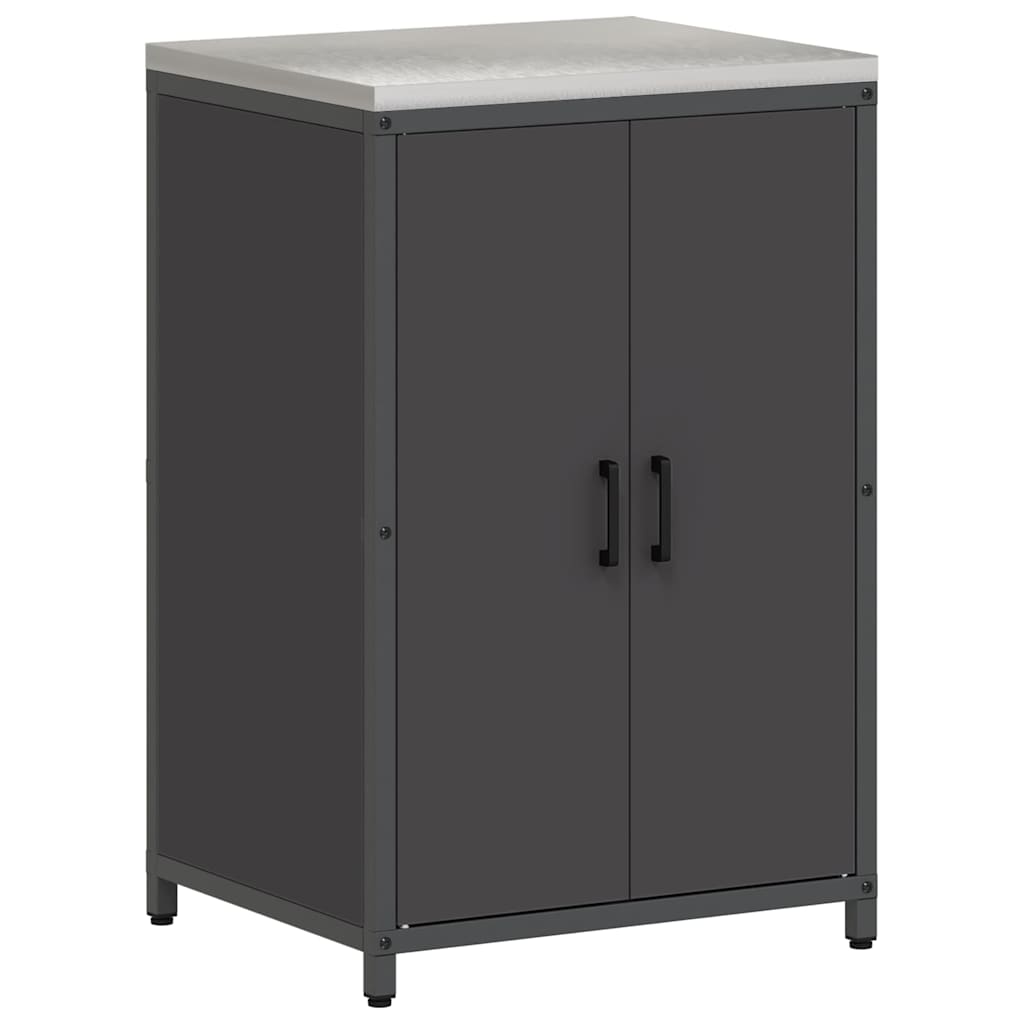 Kjøkkenoppbevaringssett med hylle 3 pcs Svart 240 x 50 x 92 cm