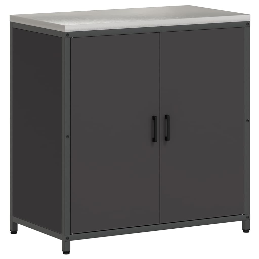 Kjøkkenoppbevaringssett med hylle 3 pcs Svart 240 x 50 x 92 cm