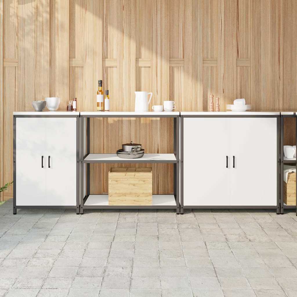 Kjøkkenoppbevaringssett med hylle 3 pcs Hvit 240 x 50 x 92 cm