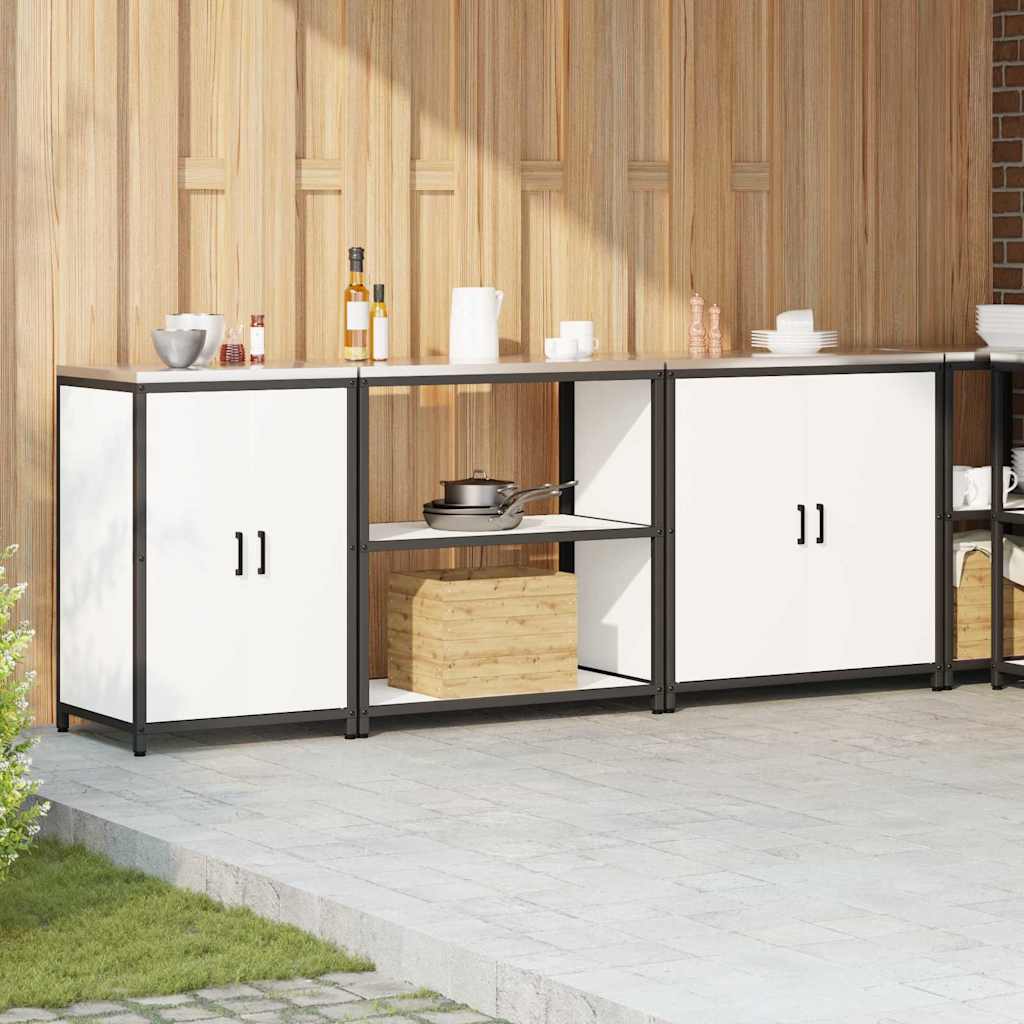 Kjøkkenoppbevaringssett med hylle 3 pcs Hvit 240 x 50 x 92 cm