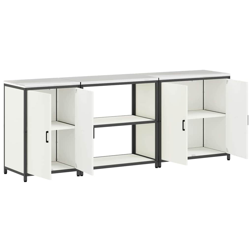 Kjøkkenoppbevaringssett med hylle 3 pcs Hvit 240 x 50 x 92 cm