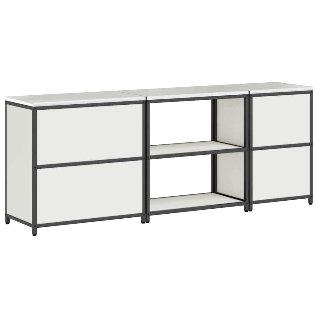 Kjøkkenoppbevaringssett med hylle 3 pcs Hvit 240 x 50 x 92 cm