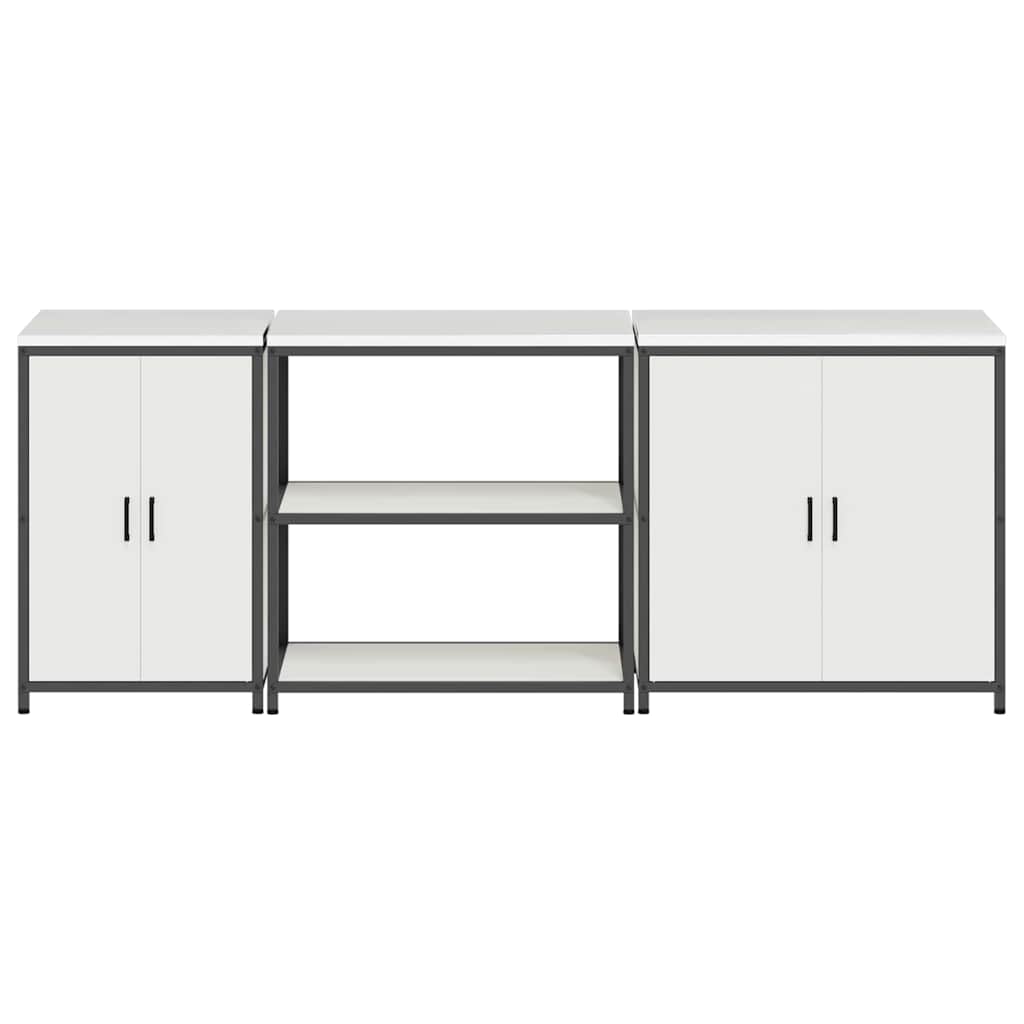 Kjøkkenoppbevaringssett med hylle 3 pcs Hvit 240 x 50 x 92 cm