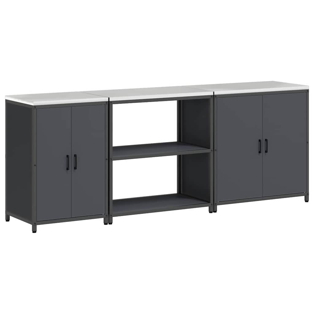 Kjøkkenoppbevaringssett Annet 3 pcs Antrasitt 240 x 50 x 92 cm