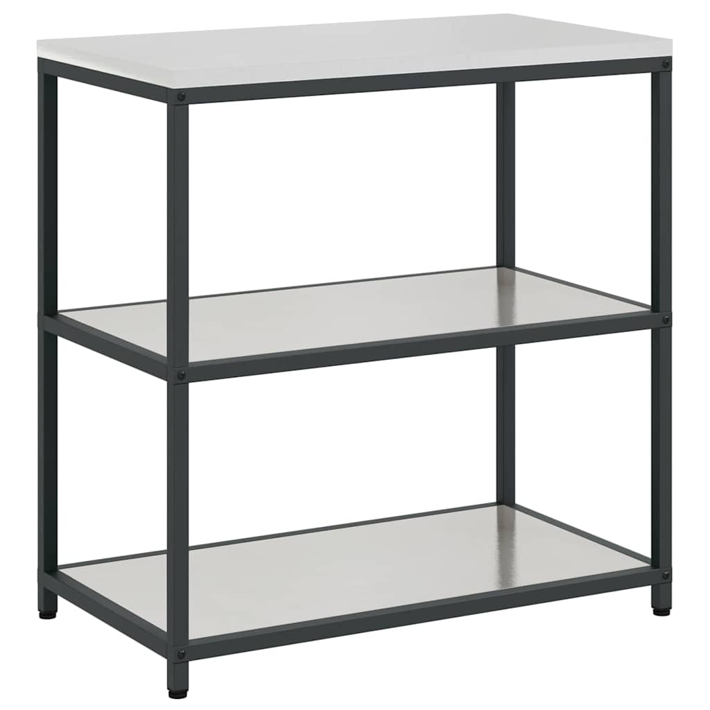 Kjøkkenoppbevaringssett med hylle 3 pcs Sølv 240 x 50 x 92 cm